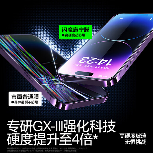 Flash Magic Corning Film es adecuada para Apple 14Promax Película templada 14Pro Película de teléfono móvil 14 Pantalla completa iPhone16E Alta definición GX-LLL Anti-Fingerprint Explosión Explosión de polvo Película Temperada Apple 14Promax Barning Free Warehouse libre de polvo