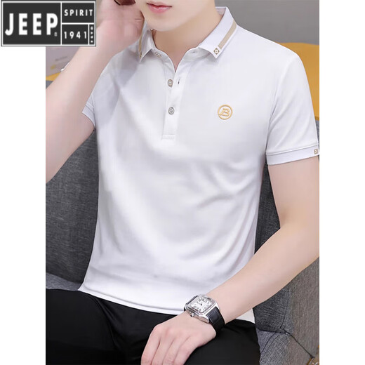 Jeep Spirit Ice Seide Baumwolle kurzärmeligte T-Shirt Herrenhemd Top Herren-Polo-Hemd halbärmelige Jugend Sommer neuer Stil 679 Dunkelblau M.