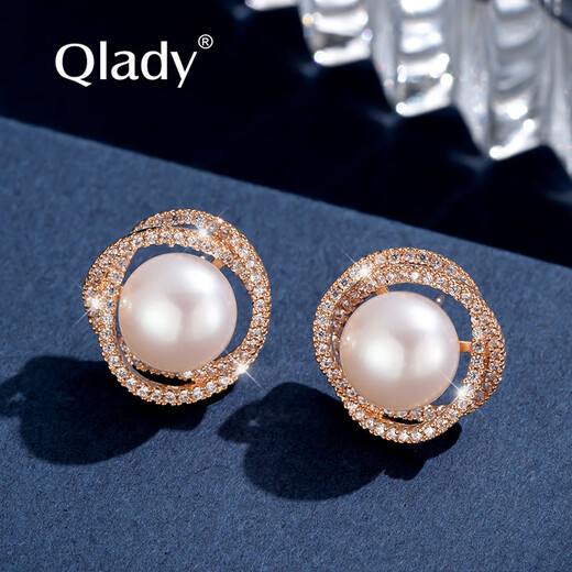 Qlady freshwater pearl earrings female temperament high-end silver needle earrings women 2025 new earrings birthday gift
