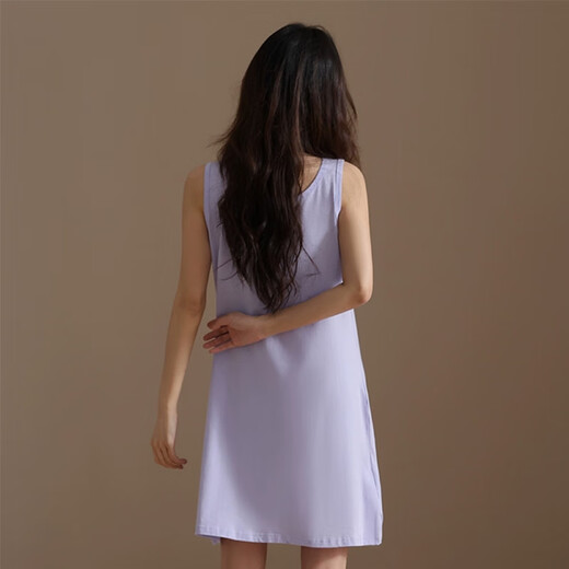 浪莎2025新款带胸垫睡裙女纯欲风可外穿家居服无袖防凸点夏天背心睡衣 黑色背心裙11980 XL （适合120-140斤）