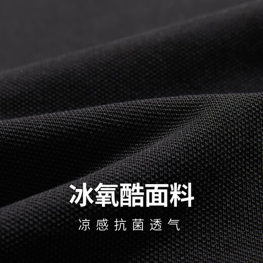 CABBEEN Ice Oxygen Cool Polo Shirt Men's Cool Mesh Art Floral Summer Short-Sleeved Polo Shirt Men's Anthracite 01 (Comfortable Version) L /175/50