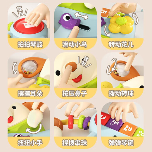 婴儿玩具多功能电子琴可弹奏乐器早教宝宝6个月音乐手指琴 多功能小狗电子琴电池+螺丝刀