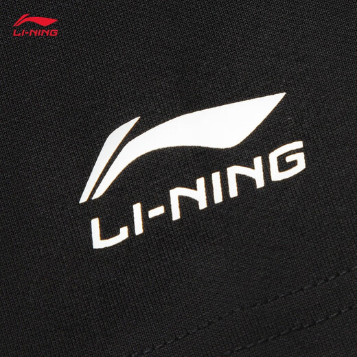 李宁（LI-NING）速干T恤丨抗菌凉爽圆领短袖T恤男子夏季户外印花休闲宽松运动上衣 黑色/黄色(AHSV829款)-4 S