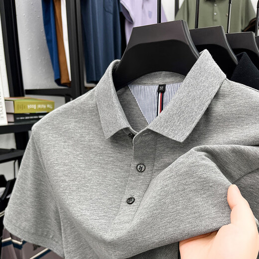 Lilang 95 Coton Fine Perles et Polo Floor Polo pour hommes en été Nouvelle Fashion Marque Couleur solide d'âge moyen Business Casual Men Men COST