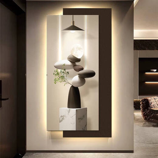 Yonghuan Modern Light Luxury Entrance Coremeraint Praising Простая светодиодная лампа висит напротив двери 2025 Новая роспись T12350 50*100 см. Плагируемое индукция человеческого тела Индукция ультрафиолета +
