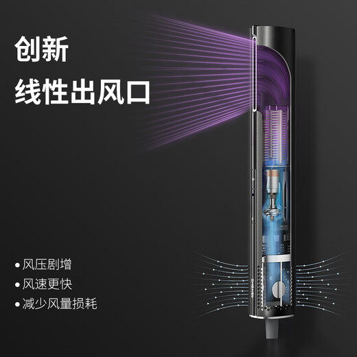 Straightforward high-speed portable hair dryer home water ion hair care silent hair dryer smart temperature control high wind speed drying hair dryer gift box travel recommended birthday gift for women HLX1 black