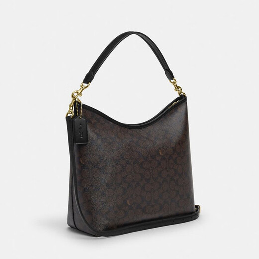 COACH brand direct supply women's LAUREL36 large shoulder bag dark brown CY685 New Year gift