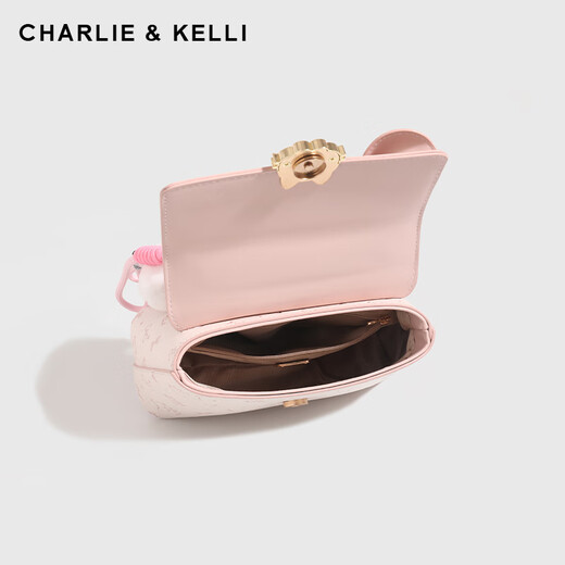 CHARLIE&KELLI light luxury women's bag small ck handbag bag saddle bag women's 2025 small square bag single shoulder crossbody bag birthday gift pink Beijing warehouse delivery gift bag packaging