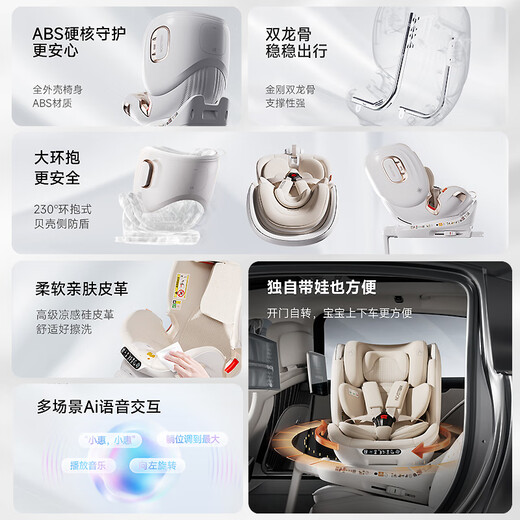 Welldon [Dad Scandal] Smart LUX Child Safety Seat 0-7 years old isize intelligent ventilation AI voice rotation