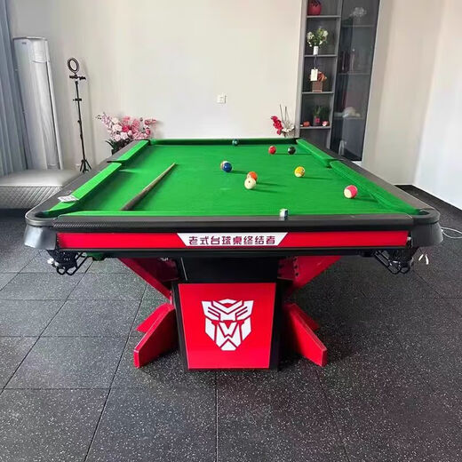 One-tooth fang billiard table standard wooden library steel library Chinese style black eight billiard hall home bluestone marble billiard table 9 feet poison fang 1.2 steel library entry-level model