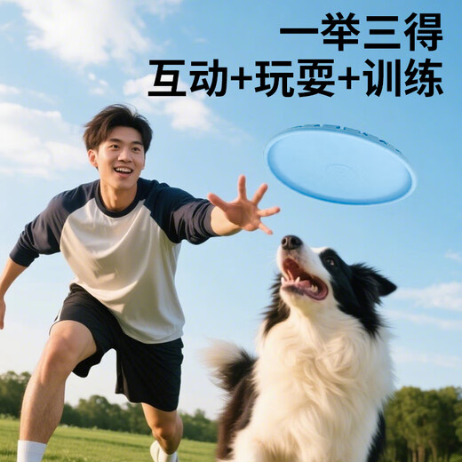 Zanpet Dog Toy Training Frisbee Blue Pet Puppy Resistant Tooth Molar Artifact Border Collie Bichon Golden Retriever Corgi Large Dog