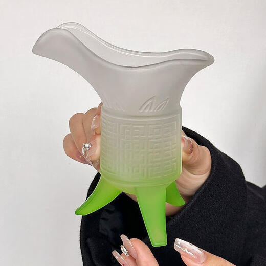 TLIT Ancient Emperor Wine Glass Frosted Gradient Green Emperor Cup Creative Antique Jazz Cup Glass Water Cup Latte Coffee Cup Emperor Cup-frosted