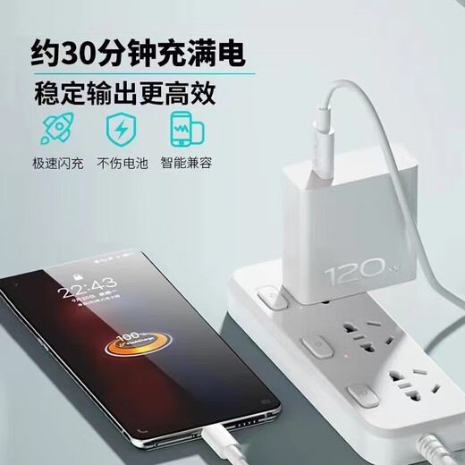 掌之友适用vivoiqoo120w充电器x100spro200W超级闪充vivoX90/iqoo12/11/10/neo8快充头type-c线充套装 氮化镓GaN【适用120WC口闪充头】