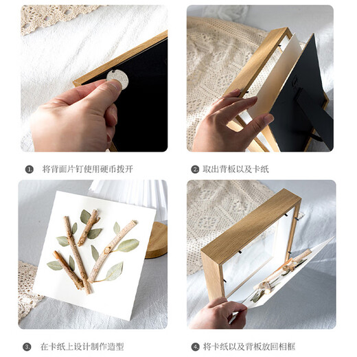 Shantou Lincun Hollow Dried Flower Photo Frame DIY Handmade Gift Preserved Flowers Picture Frame Placement Toilet Tissue Rose Photo Frame White 5cm (8 inches 15*20cm) does not include dried flowers. Free lanterns + ribbons + glue + pearls + bottom paper