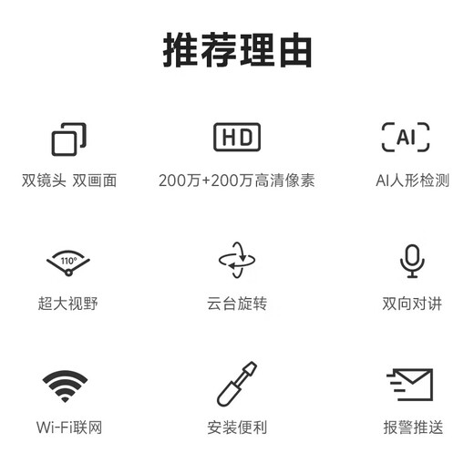 xiaovv接入米家监控摄像头家用手机远程监控器360度无死角带夜视全景家庭语音可对话无线室内高清半球 【米家APP】双摄双画面+128G卡+延长线