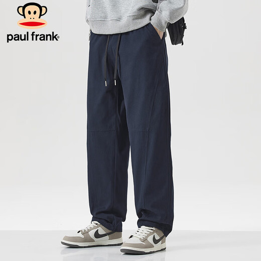 大嘴猴（paul frank）休闲裤男士工装裤子男夏季美式纯棉宽松阔腿裤男裤 藏蓝色 XL