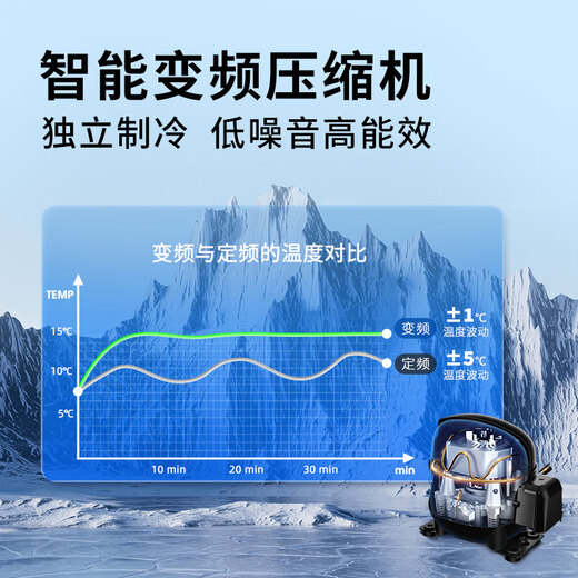 Vinocave humidor constant temperature and humidity household intelligent variable frequency ammonia removal with fingerprint lock cedar wood box small commercial office countertop exquisite cigar humidor V2 mid-range player smart humidor 113L