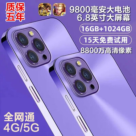 16G + 1024G Nouveau Accès complet à réseau complet 15PRO 5G Dual-Sec Dual Saut-Flagship Snapdragon 888 Smartphone Purple [15PRO Full Network Access 5G * Garantie 5 ans] 16G Fonctionnement + 1024G Mémoire STANDAGE [SELL DE TÉLÉPHONE MOBILE]