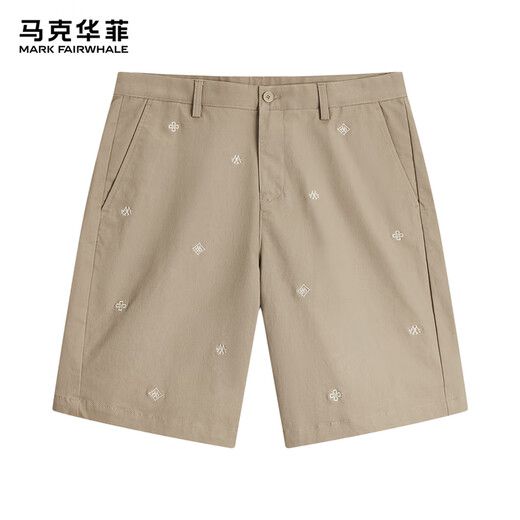 Mark Waffe [scattered embroidery] casual shorts men 25 summer commuting versatile letter embroidery cool commuting five-point pants 701 khaki 35