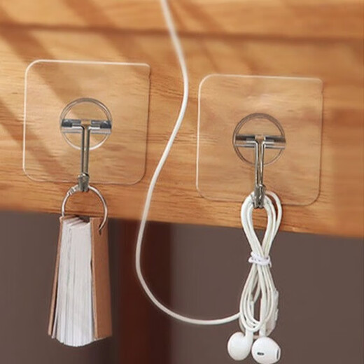 Hook strong adhesive wall hanging load-bearing suction cup traceless nail rack kitchen punch-free hook sticky hook 5 pack