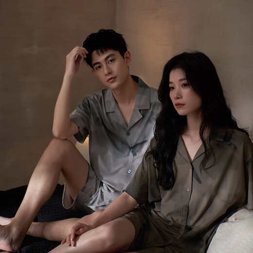 Shaqian 2025 new short-sleeved couple pajamas summer cool modal cotton men's home wear women's suit high-end