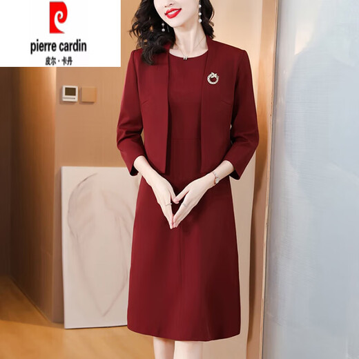 Pierre Cardin Hochzeitskleid junger und modischer zweiteiliger Kleid Hochzeitsanzug Set Frauen Hochzeitskleid Marine Blau 2xl