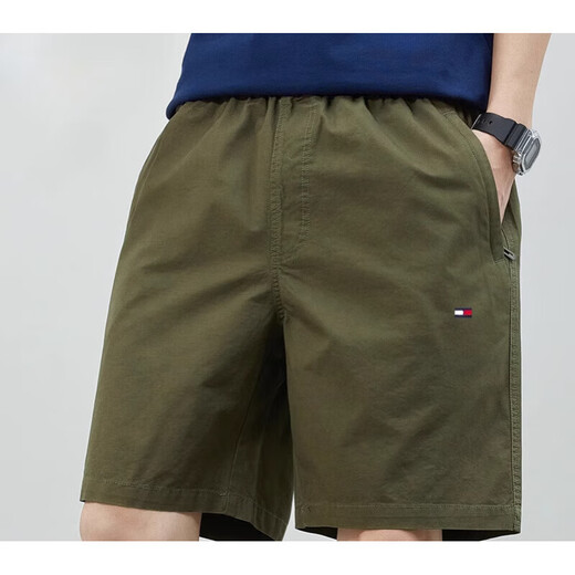 Tommybull American Tommy Tommy Tommy Summer Men's Pure Cotton Sport Pants Beach Pantalones de cinco cross cortos informales 9215 Frijoles Verde Parte M (sugerido 100-120 Jin [Jin equivale a 0.5 kg])