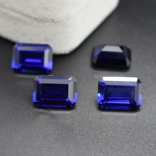 DL 1998 Fat Donglai same style tanzanite sapphire loose stone rectangular blue main stone Sri Lanka rough stone 4x6mm