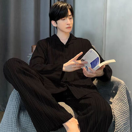Zhidoudou Meimeng Pyjamas Herren Frühling und Herbst Langarm neuer Männer voller Baumwolle Großgröße Student Home Clothing Set YSX6624 10xl 2xl160-180jin [Jin gleich 0,5 kg]