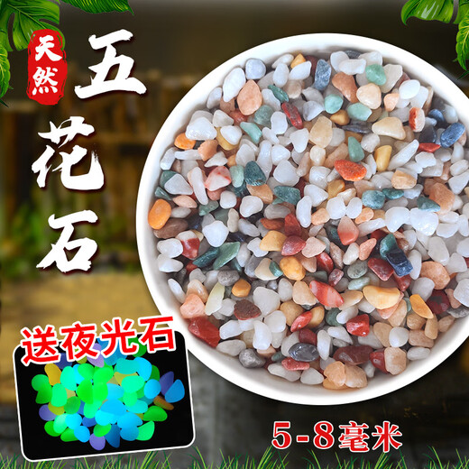 Runhuanian Pure Rain Flower Stone Potted Succulent Pavement Stone Small Multicolored Stone Fish Tank Pavement Ornamental Stone Colorful Small Stone Multicolored Stone 5-8mm 3Jin Jin is equal to 0.5 kg.