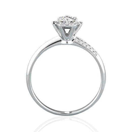 AVHE white 18k gold diamond ring laboratory-certified cultured diamond ring 1 carat six-claw wedding gift Chinese Valentine's Day customized platinum-1 carat cultured diamond D/VVS/3EX-IGI