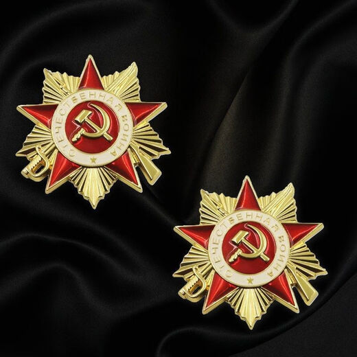 Dragon Girl Soviet Patriotic Medal First Class Retro Five-Pointed Star Brooch Brooch Medal Student School Bag Decoration Gift Soviet Badge-Gold A21-203