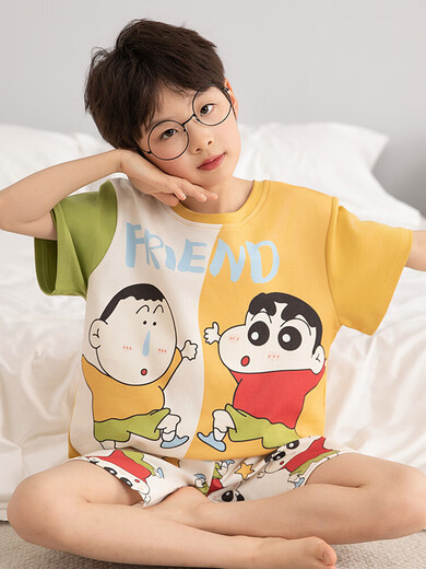 
Boys Home Suit Pajamas 2025 New Cotton Pants Boys Baby Children Home Suit Cartoon Cute Set N695Hi Milk Dragon 110 cm/10 Size [103-112cm]