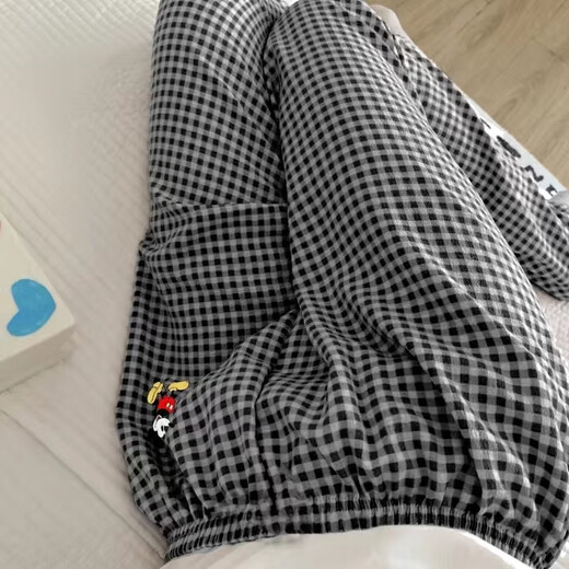 FHHUABD PAJAMA Pants Mickey Plaidhose Frühlings- und Sommerdünne Casual Hosen zu Hause und die Schüler können im Herbst 854 [Hosen] 2xl [135-155jin [Jin gleich 0,5 kg]] nehmen