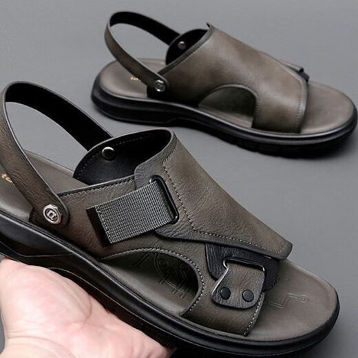 Dragonfly rouge d'été Nouvelles sandales masculines confortables et semelles épaisses de plage antidérapante Sandales de semelle douce décontractée gris 9923 38 [en activité]