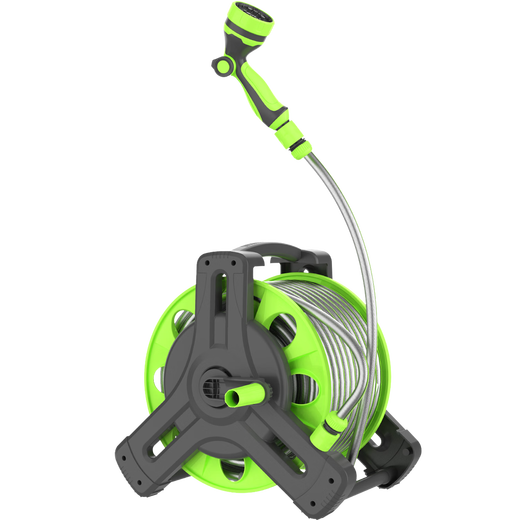 Deli Deli Car Wash High Pressure Water Gun Home Gardening Flower Watering Storage Water Pipe Frame + 30 Meters Water Pipe