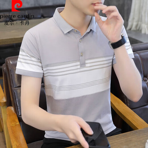 
Pierre cardin ice silk short-sleeved men's pure cotton breathable base shirt summer cool lapel POLO shirt 2025 new half-sleeved DG-759 blue M 90-105Jin [Jin equals 0.5 kg]