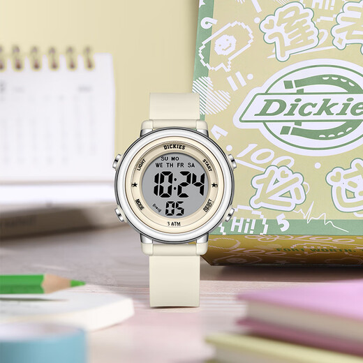 Dickies电子手表学生儿童表运动防水夜光初高中考试表送礼CL-681 黑色