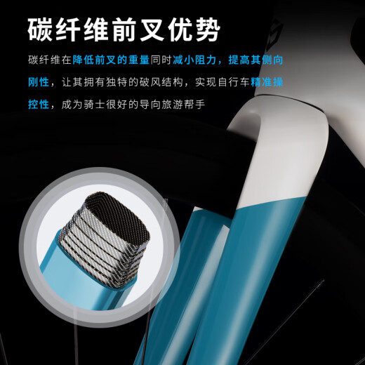 SAVA萨瓦F20二代鹰眼碳纤维公路车24速超轻弯把油碟综合架竞赛自行车 松石绿【R7170电子变速-碳圈】 49XS【160CM-165CM】