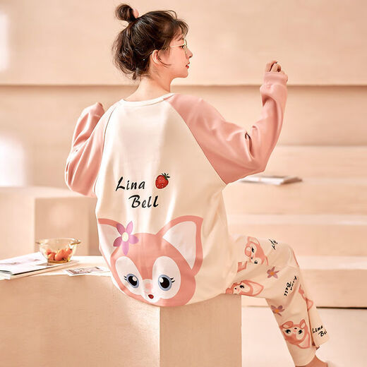 Lexi Beiyi Pajamas para mujeres Spring y Autumn Cotton Cartoon Linte Ropa de ropa para el hogar Wear afuera 673b 170 m 150-158cm 80-95Jin [Jin equivale a 0.5 kg]