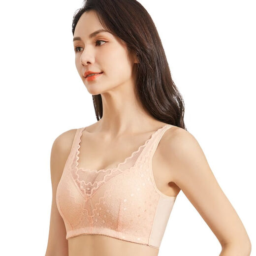雅鹿正品保障胸罩癌术后义乳专用文胸切除假胸假乳房薄款透气配硅胶垫 肤色 单件内衣 M 适合90-100斤