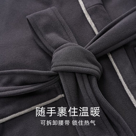 
2025 new autumn and winter style plus velvet pajamas men's velvet thickened nightgown plus size home clothes three-piece set km9196-3 one size l