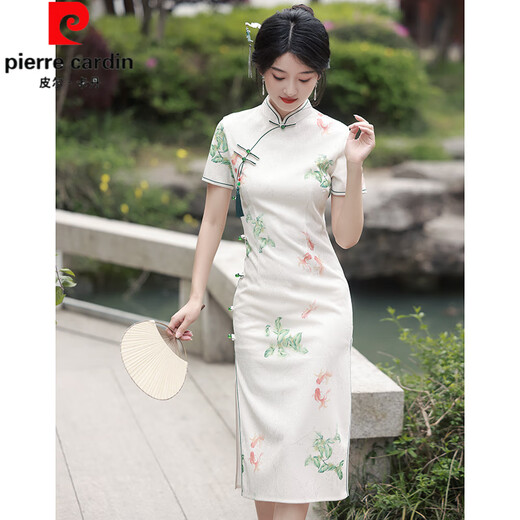 皮尔卡丹（pierre cardin）送考旗袍锦鲤国风2025夏季新年轻款高考旗开得胜小新日常休闲可穿 683【柿柿如意】 2XL