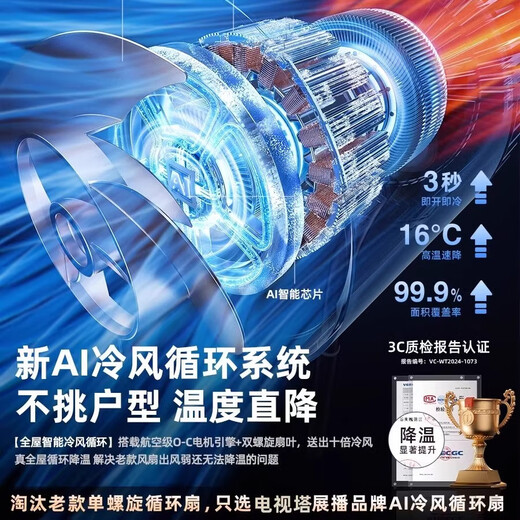 NIYEVN AI powerful whole-house cooling丨Dominating the list of 200,000 Air-conditioning fans Refrigeration fans Floor-standing fans Silent bedroom ultra-quiet first-class energy-efficiency air circulation fan for home Heightened ceiling with remote control Constant cooling multi-core three-speed-300m global cooling 2025 new style丨Turbine storm丨Whole-house air cooling丨Millions of negative ions