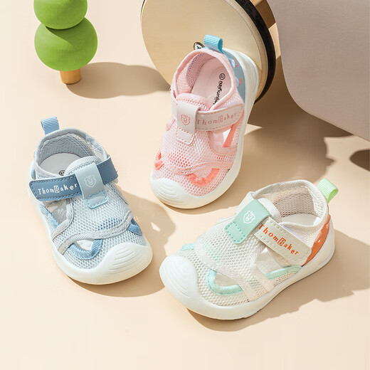 
Tombeck baby sandals for boys and girls summer toddler shoes 1-3 years old baby sandals soft sole baby shoes off white 15#