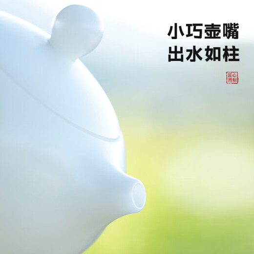 Yuquan Longmen Bingzhong Jade Porcelain Bisque-fired Xishi Pot Dehua White Porcelain High-end Purely Handmade Precision Single Teapot Tea Set Gift Box Bingzhong Jade Porcelain Bisque-fired Xishi Pot (180ml)