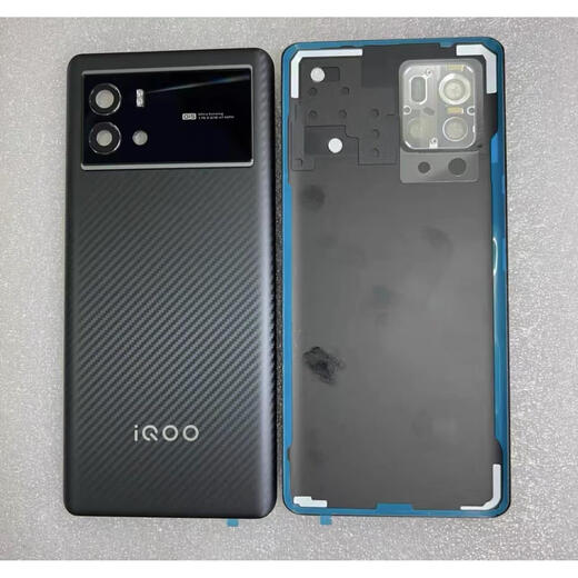 I is suitable for iqoo9 original glass back cover battery cover iqoo9Pro original mobile phone back shell rear screen tempered glass iqoo9 back cover track black AG matte with adhesive +