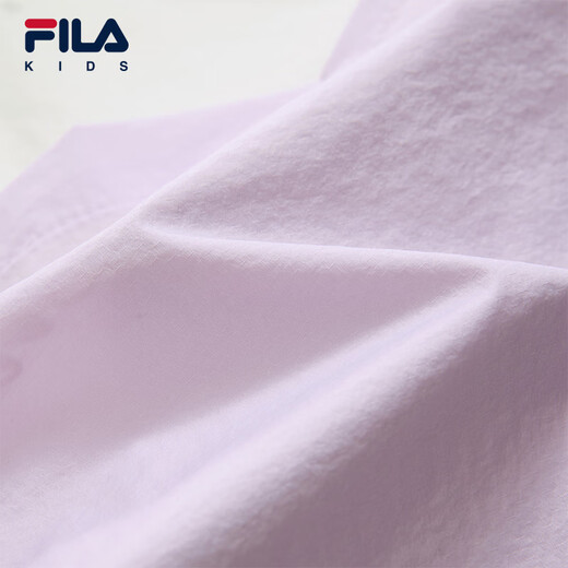 FILA Children's Sun Protection Clothing 2025 Autumn New Loose Hooded Woven Jacket for Girls, Middle and Large Children Cloud Mushroom White-WT 150