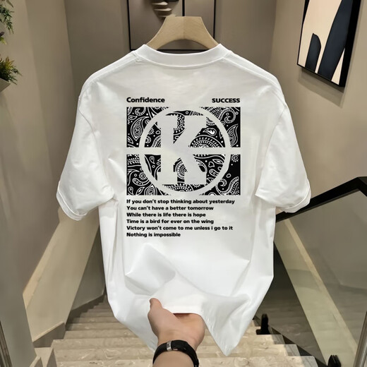 GTYUWVG Hong Kong style short-sleeved men 2025 summer loose cotton T-shirt for boys new fashion brand trendy men couple half-sleeved V753 black XL
