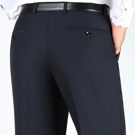 Pantalones para hombres de mediana edad de Tiger City Pantalones de lana Pantalones de ropa de hierro No Iron Business Leisure Pantal